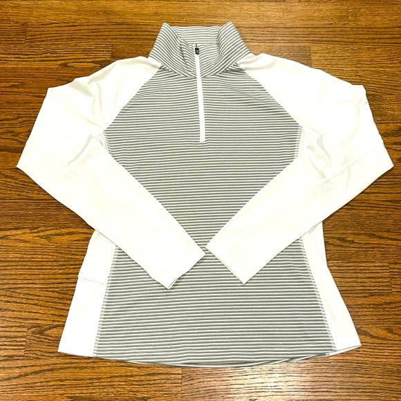 Cutter & Buck Forge Tonal Stripe Half Zip size small white - Picture 4 of 7